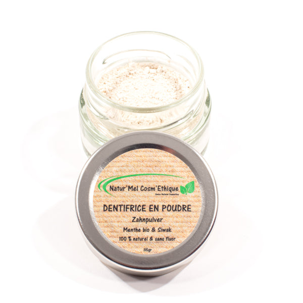 Dentifrice en poudre - Menthe bio & Siwak l Natur'Mel Cosm'Ethique l La Magie du Naturel l SUISSE